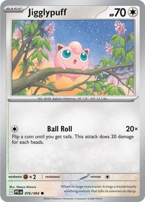 Jigglypuff ME02: Phantasmal Flames 076/094 NM English Pokemon Card