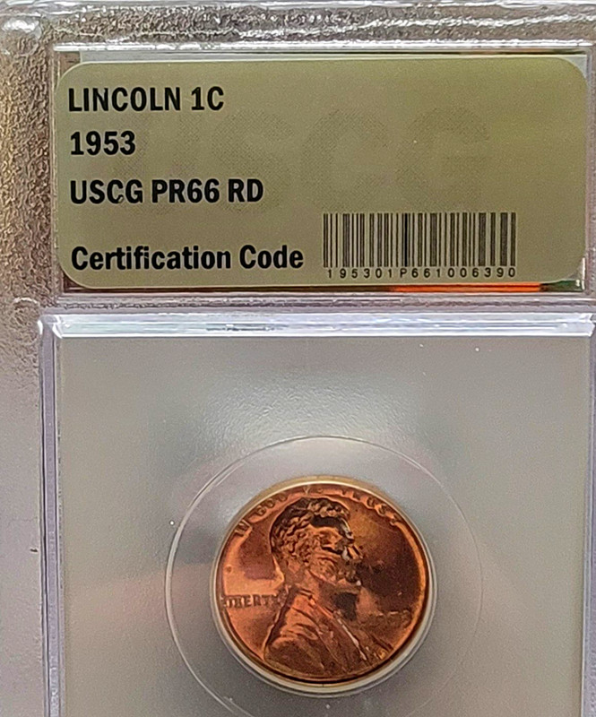 1953 Philadelphia Proof Lincoln PR66 RD USCG Slabbed