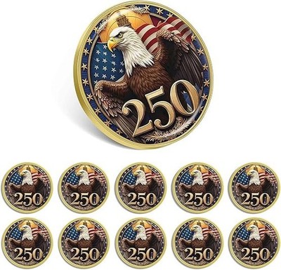 10/20/50/100Pcs 250 Anniversary USA Lapel Pin 1.2inch US Patriot Collectible