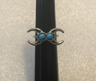 Modern Double Moon Ring Sz 6.25 Costume Fashion Jewelry GS1D23