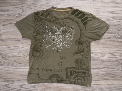 Marc Ecko Eagle Studded Olive Green T-Shirt Men s Size (L) Y2K Affliction Grunge