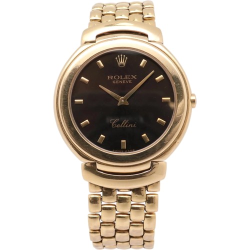 Rolex Cellini 37mm 18K Yellow Gold Black Jubilee Dial Quartz M...