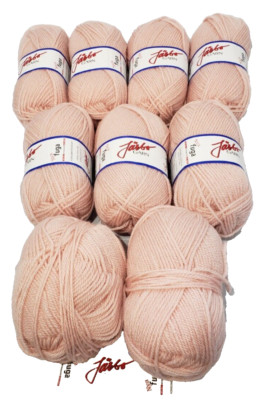 7 Skeins Jarbo Garn Yarn 50% Wool 50% Acrylic Pink 29209 Nya Fuga plus Bonus
