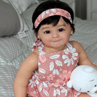 Cute 28'' Artist Painted Reborn Baby Doll Toddler Girl Rooted Hair Gift Assembled