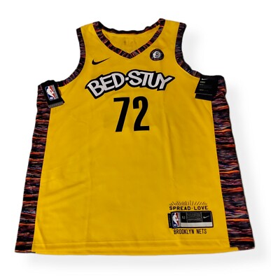 Nike Rare Brooklyn Nets Biggie Swingman Jersey Amarillo CU0193-728 Men Size XL | eBay