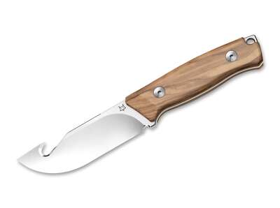 Fox Knives Ejector Olive Wood Aufbrech-Jagdmesser Holzgriff Guthook FX-663 OL
