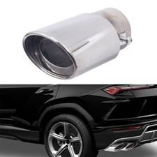 Car Exhaust Pipe Tip Rear Tail Throat Muffler Stainless Steel Round Accessories