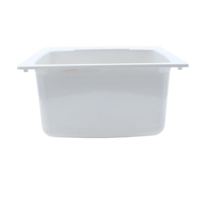 MUSTEE Molded Fiberglass Drop in Utility Sink Laundry Basin Self