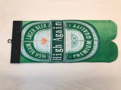 Green and White high again lager beer Funny socks special gift unisex