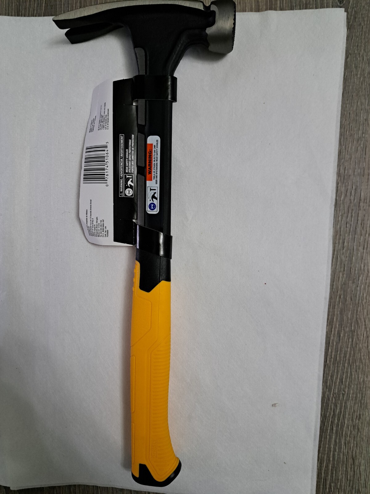 DeWalt 22 oz. Checkered Face Claw Hammer 14" Steel Handle