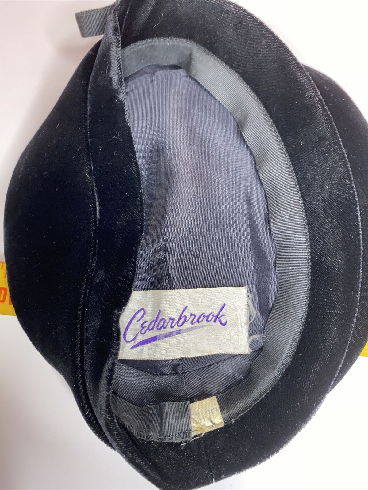 Cedarbrook Womens Vintage Velvet Black Hat Grosgr… - image 6