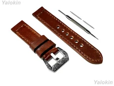 Dark Brown Brushed Leather Band Strap for Garmin Vivoactive 3 and Music -B20