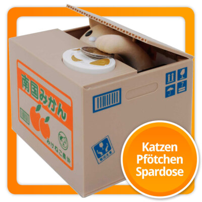 Itazura Spardose Sparschwein Katze Elektrisch Pfötchen Kiste Box Kinder Geschenk
