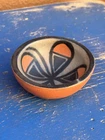 Santo Domingo Pueblo Pottery Small Bowl Flower Brown Signed FT New Mexico e7