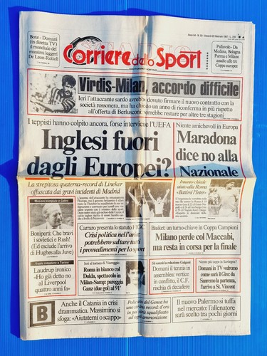 Gazzetta Dello Sport 12 Février 1989 – Baggio, Maradona, Tomba, Bubka, Boniperti