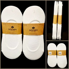 SPERRY Women's No Show Micro Liner Socks, No-Slip Rubber Lining (6 Pair) Sz 5-10