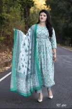 Indian Designer Cotton Kurta Set Women Bollywood Ethnic Kurti Pant Dupatta Set