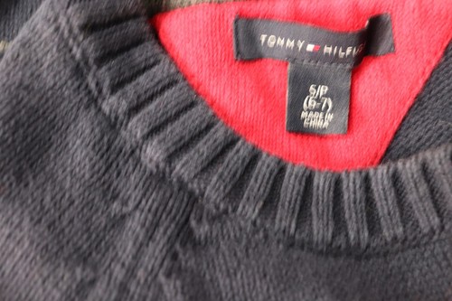 Tommy Hilfilger Youth Blue Red Stripe Long Sleeve Sweater Size Small - Picture 3 of 3