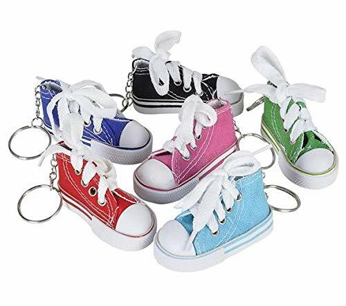 Canvas Sneaker Tennis Shoe Chucks Keychain Party Favors Gift Pack of 12 - Picture 1 of 2