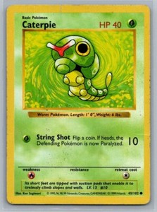 Caterpie 45/102 Base Set Shadowless
