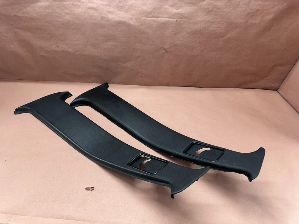 BMW E34 535I M5 525I B-Pillar Column Interior Trim Cover Black Pair OEM #91300 - Image 2 of 4