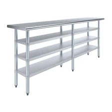 18 in. x 84 in. Stainless Steel Table With Three Undershelves