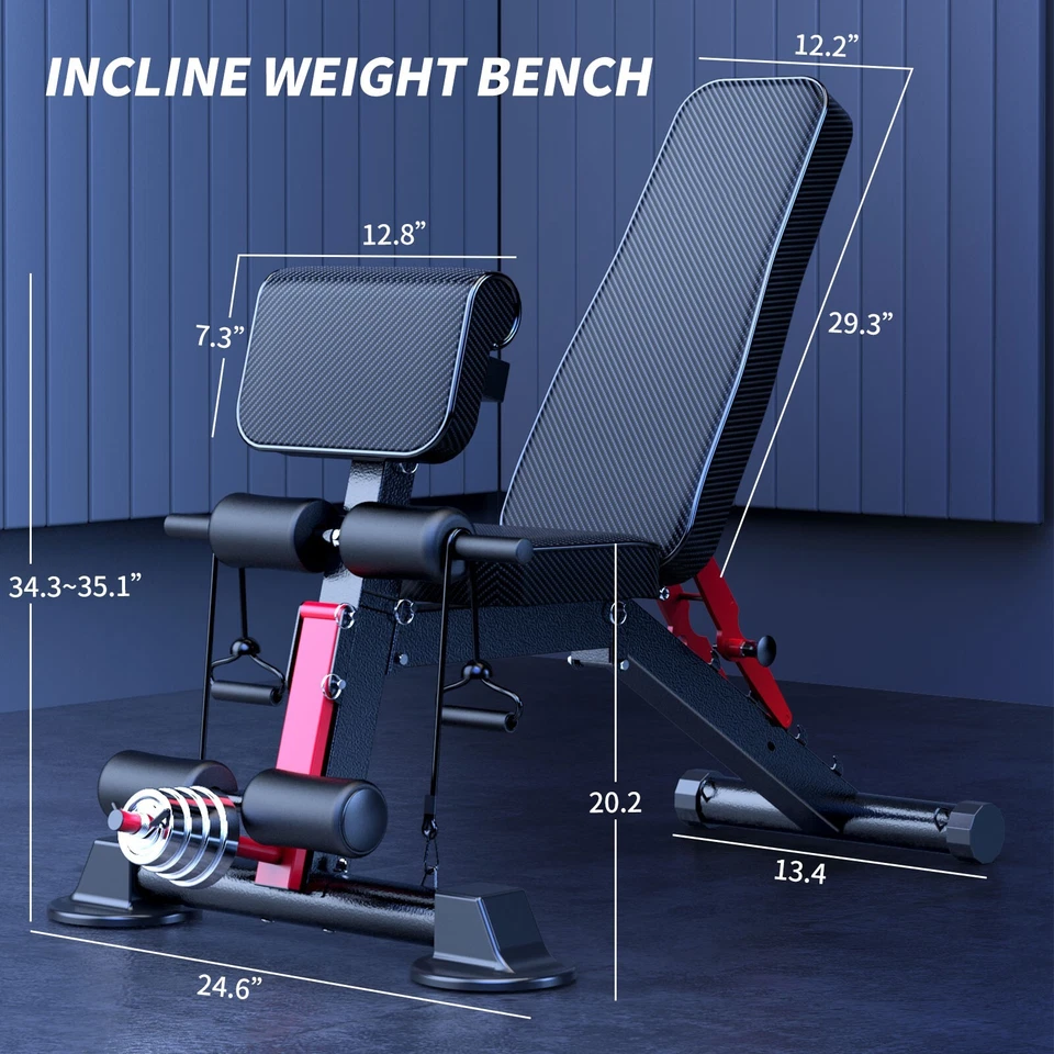 Folding Adjustable Workout Bench, 800LBS Capacity for Home Gym, Compact Storage - Image 4 of 4