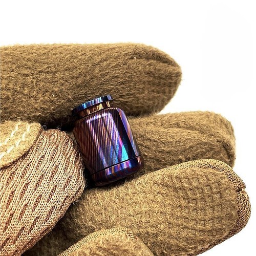 Titanium Damascus Bottle Shape Knife Lanyard Bead Paracord Necklace Pendant EDC - Picture 2 of 9