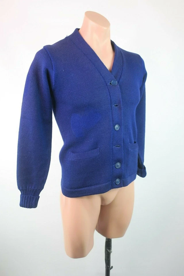 VTG Spalding Varsity Lettermen Navy Blue Sweater Cardigan No patch sz 36 - Image 4 of 4