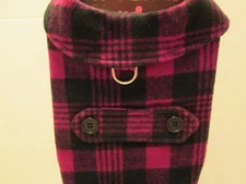 Doggie Purple/Black Plaid Lined Coat, Size Extra Small, NWT