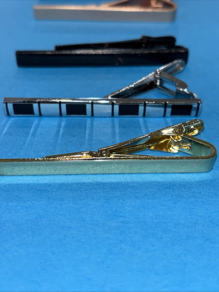 Vintage Tie Bar Clip Lot Of 5  Multi Tone!! Gold Tone-  Classic - Image 2 of 4
