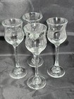 Long Stemmed Set of 4 Curved Clear Liqueur glasses Beautiful 1983