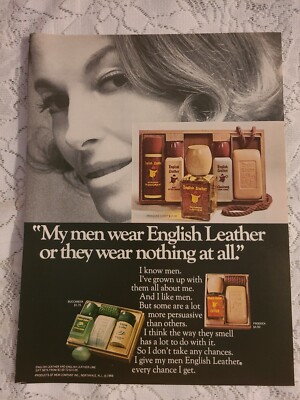 1969 Vintage Magazine AD 8x11 English Leather Cologne After Shave Soap