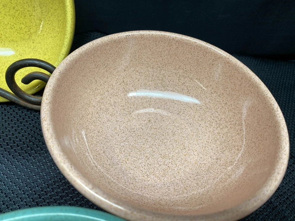 5 件套(3 色)陶瓷“斑点”谷物碗 ~ 5 1/2 x 2 1/4 深 — 第 4/4 张图片