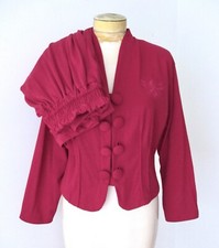 Vtg 80s New Wave Currants Jeri-Jo Red 2-Pc Harem Pants Jacket Tracksuit Suit M