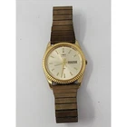 Vintage Men's Timex Quartz Gold Tone Analog Day Date Watch LA Cell WC Steel