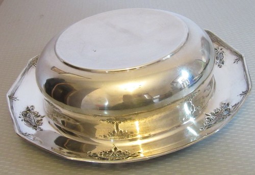 Antiguo cuenco de plata esterlina Gorham Durgin borde floral perforado prensado 9" 351 g - Imagen 5 de 9