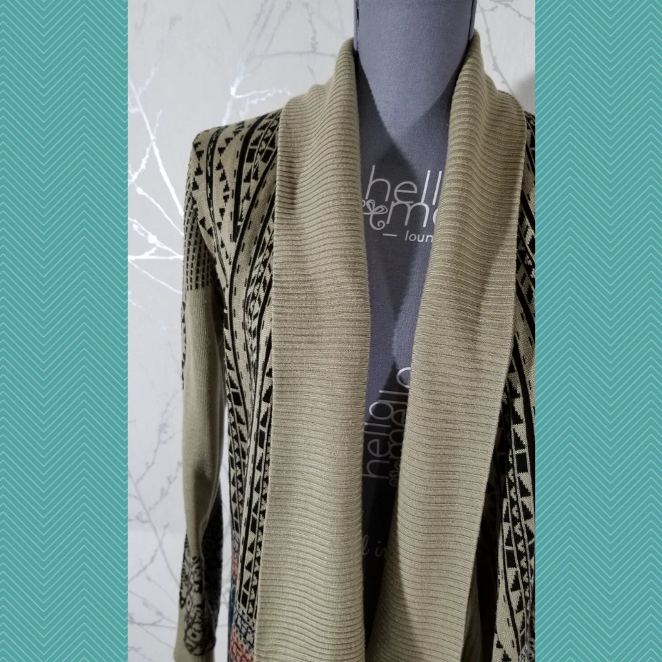 Cárdigan Staring at Stars beige tejido geométrico frente abierto | Para mujer S Foto 2 de 4