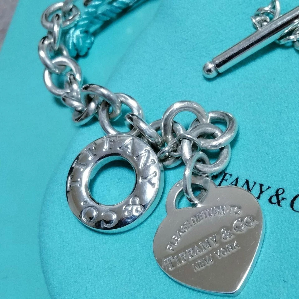 Auténtico Collar Tiffany & Co. Regreso a Tiffany Etiqueta Corazón Palanca Plata 925 Foto 4 de 4