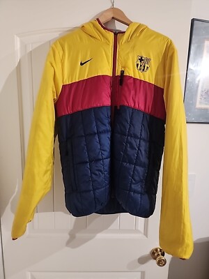 Nike FC Barcelona Mens Reversible Hooded Soccer Full Zip Puffer