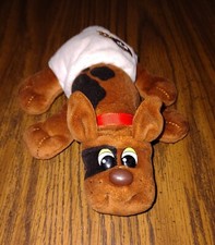 Brown Pound Puppy with Black Spots Plush in White Diaper 7.5" Long