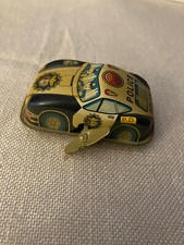Vintage Tin Wind Up Police Car Works
