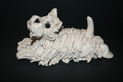 Kathy Wise Original Westie Dog White Spaghetti String Figurine 6''