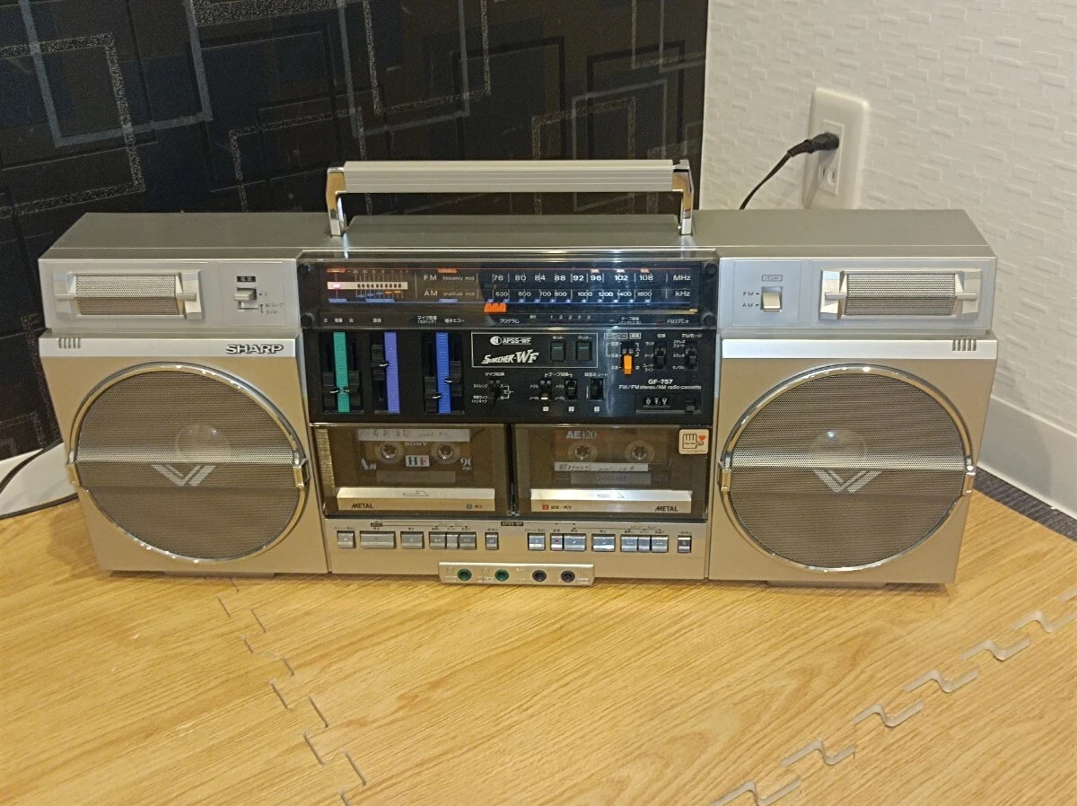 SHARP GF-757 The Searcher-W Boombox Ghetto Blaster Vintage Used Working Japan