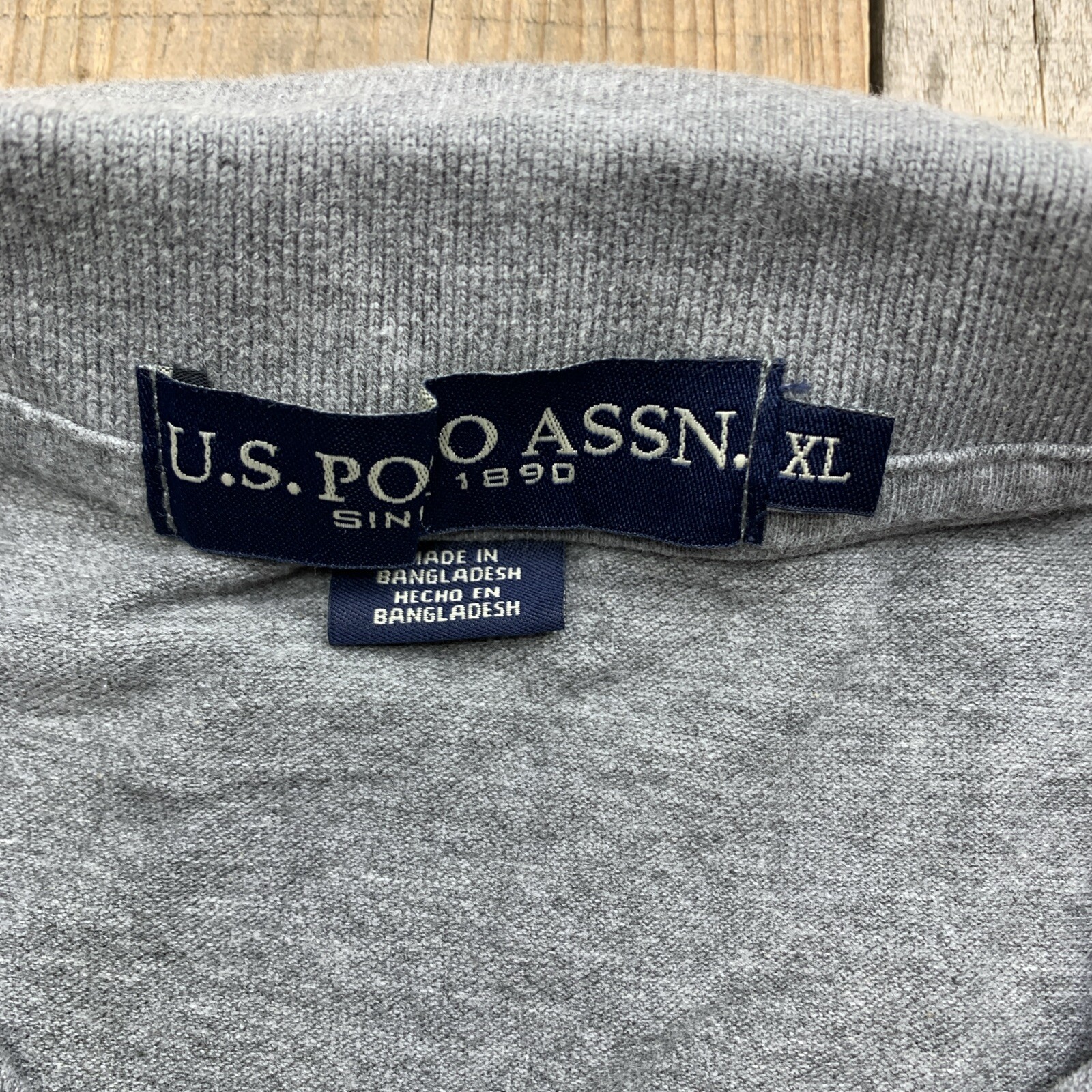 U.S. Polo Assn Solid Grey Polo Shirt Mens Size XL