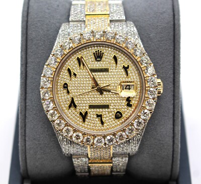 Rolex Datejust 116333 2-Tone 18K & Steel Watch Iced 22ct Diamonds Arabic - 41mm