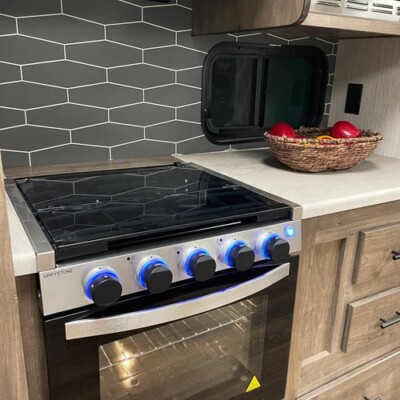 CF-RV21 GreyStone RV Gas Stove & Oven 21'' Tall Cooking Range Camper Stainless