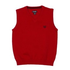 CHAPS Red V-Neck Logo Sweater Vest NWT Sz 5 100% cotton $36