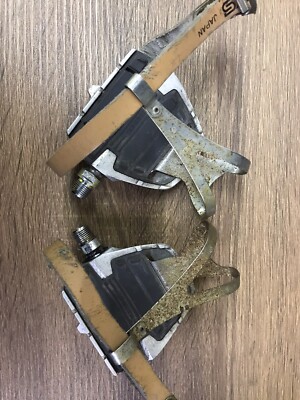 Shimano PD-T100 ペダル　ビンテージ品 Vintage Shimano PD-T100 Classic Pedals/MKS Leather Strap/MKS Toe