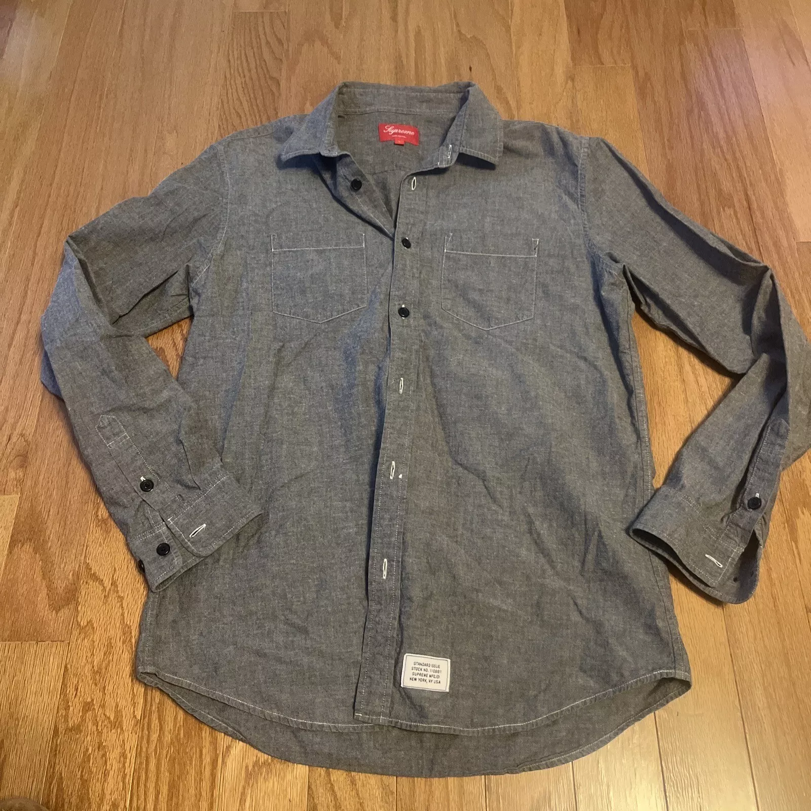 SUPREME CHEMISE HOMME GRANDE ROBE BOUTONNÉE GRIS 